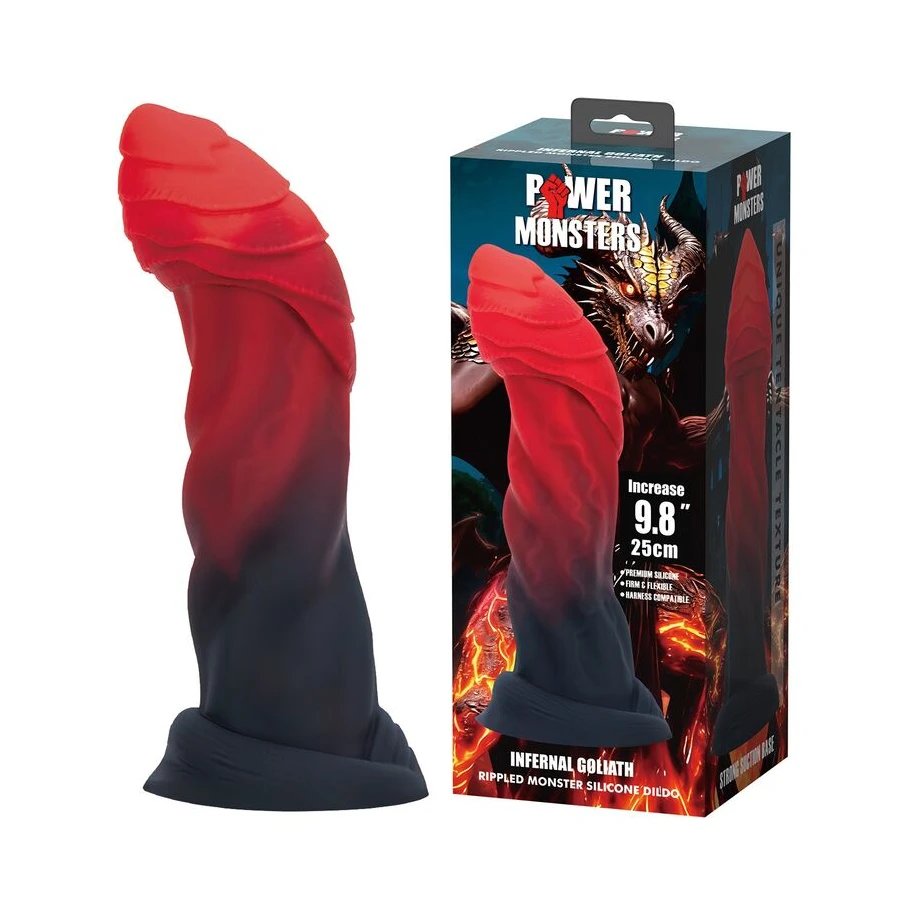 POWER MONSTERS - INFERNAL GOLIATH BICOLOR FANTASY SILICONE DILDO 25 CM Ø 6 CM